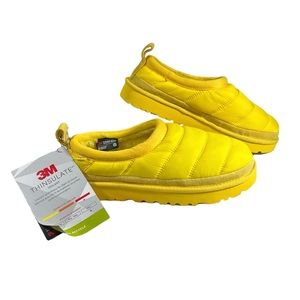 UGG Tasman LTA Canary Polyester Puff Slippers Shoes Yellow